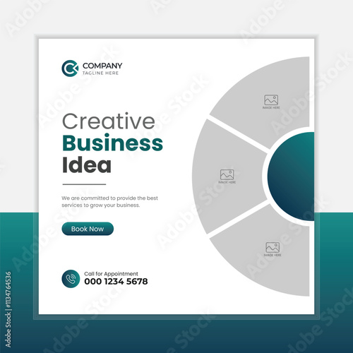 Business marketing agency promotion social media post template. Editable square banner design	