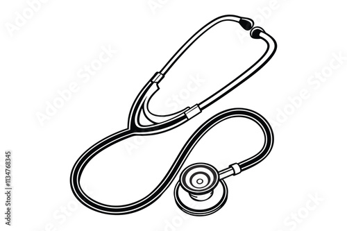 stethoscope silhouette vector illustration