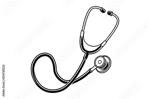 stethoscope silhouette vector illustration
