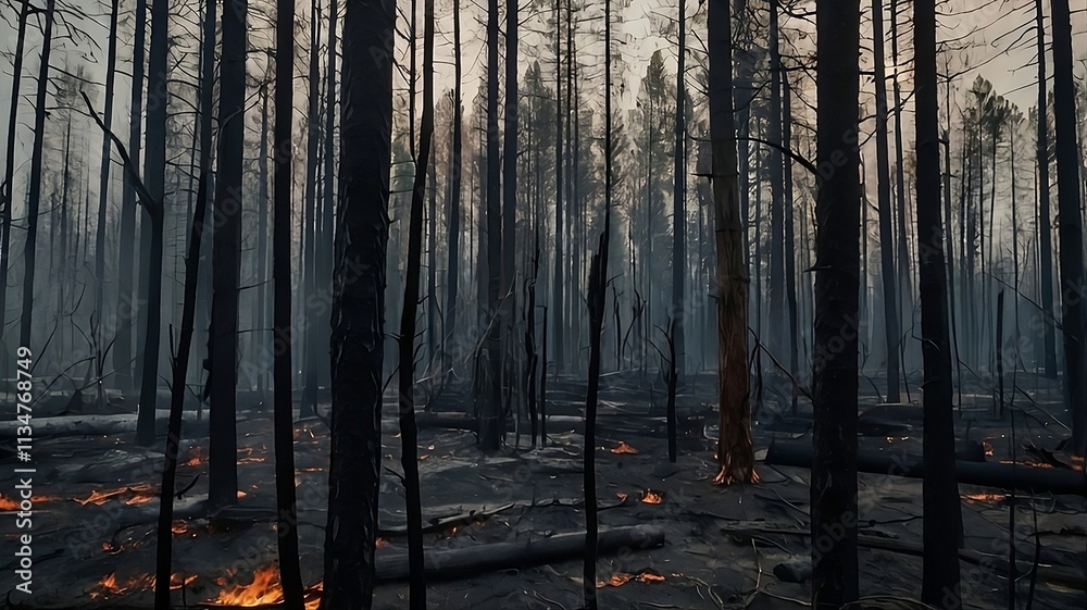 Obraz premium forest have caught fire.