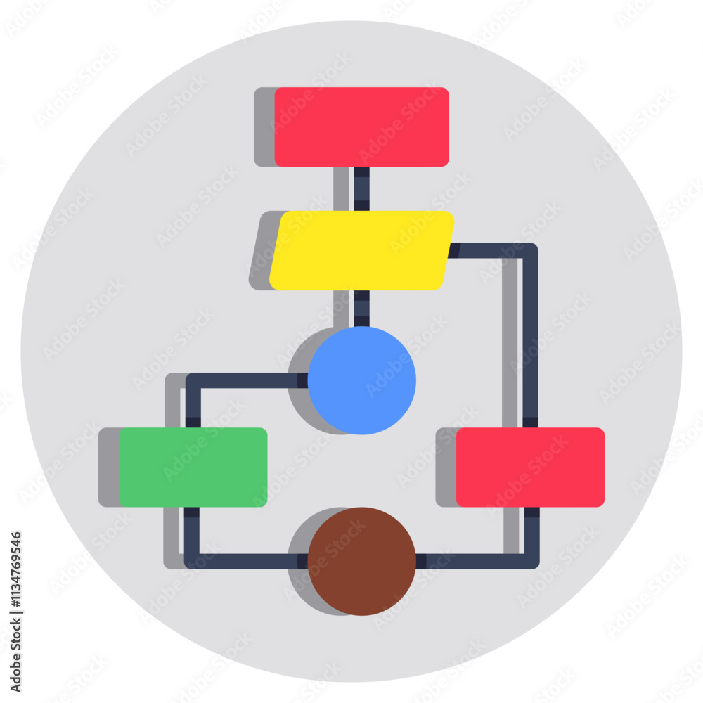 Conceptual flat design icon of hierarchy Conceptual flat design icon of hierarchy