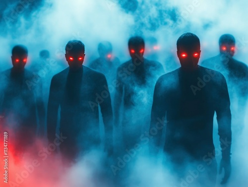 Hooded Figures with Red Eyes photo