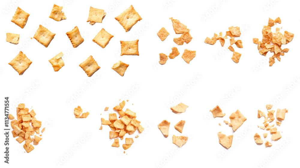 Fototapeta premium Crispy Crackers Pieces: A Delicious Snack