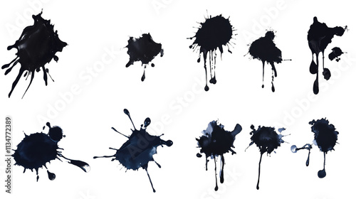 Dark Ink Splatters Graphic Design Elements photo