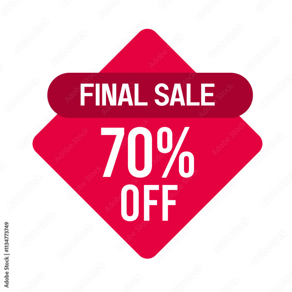 Final sale sign isolated, Final sale 70% off Final sale sign isolated, Final sale 70% off