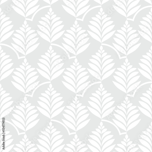 Vector illustration of geometric leaves seamless pattern. Floral organic background.