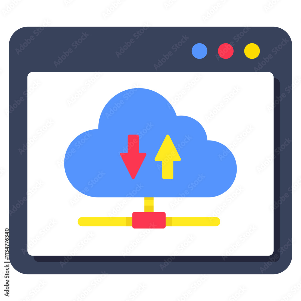 Editable design icon of cloud data transfer Editable design icon of cloud data transfer