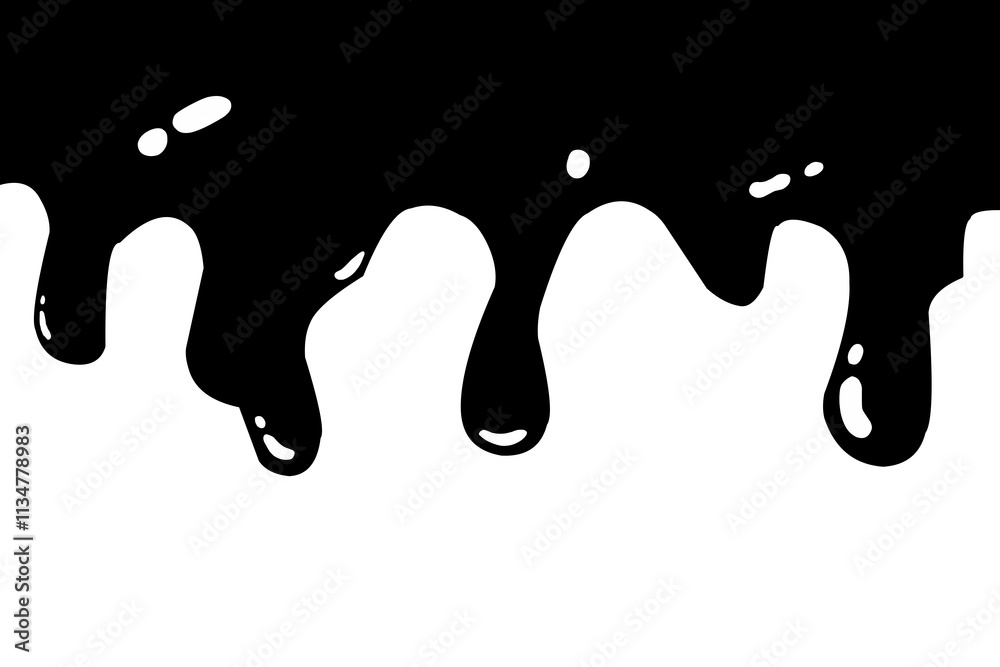 Black dripping oil stain, melt drips , liquid, ink silhouettes isolated vector illustration. Dripping liquid. Melt drop. Flowing liquid isolated on white background. leak, splash, spilled liquid.
Black dripping oil stain, melt drips , liquid, ink silhouettes isolated vector illustration. Dripping liquid. Melt drop. Flowing liquid isolated on white background. leak, splash, spilled liquid.
