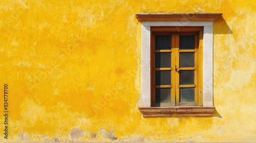Yellow Wall Texture. Vibrant Bright Yellow Wall Texture of Building in San Miguel de Allende Mexico