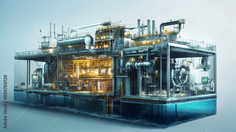 Offshore Energy Platform: 3D Rendering of Subsea Power Generation Offshore Energy Platform: 3D Rendering of Subsea Power Generation
