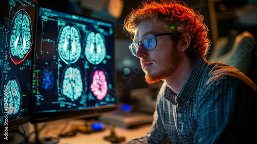 Neuroscientist Studying Brain Scans: fMRI Research on Creativity