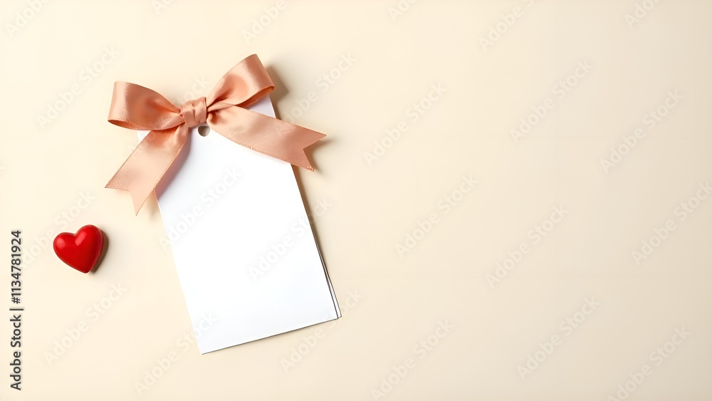 a blank envelope with a pink ribbon and a pink bow on it. a blank envelope with a pink ribbon and a pink bow on it.