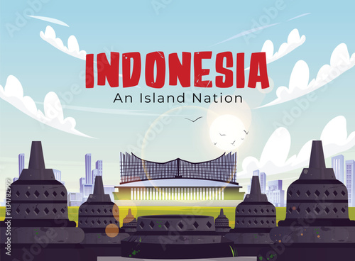 capital of indonesia cartoon
