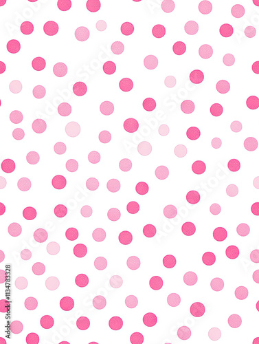 Pink polka dot pattern on a white background