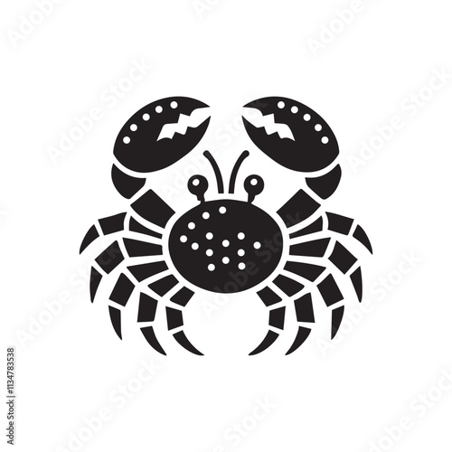 Crab vector illustration for icon or symbol, for seafood logo