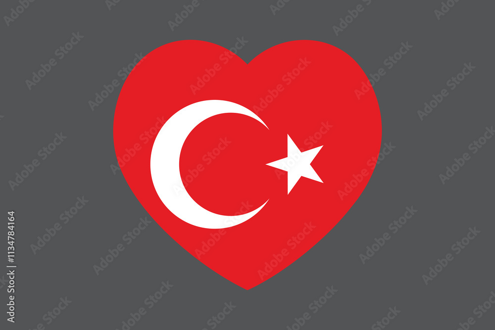Obraz premium Turkey flag sign, Turkey flag vector graphic, Turkey country flag is a symbol of freedom, National Turkey flag, vector illustration 
