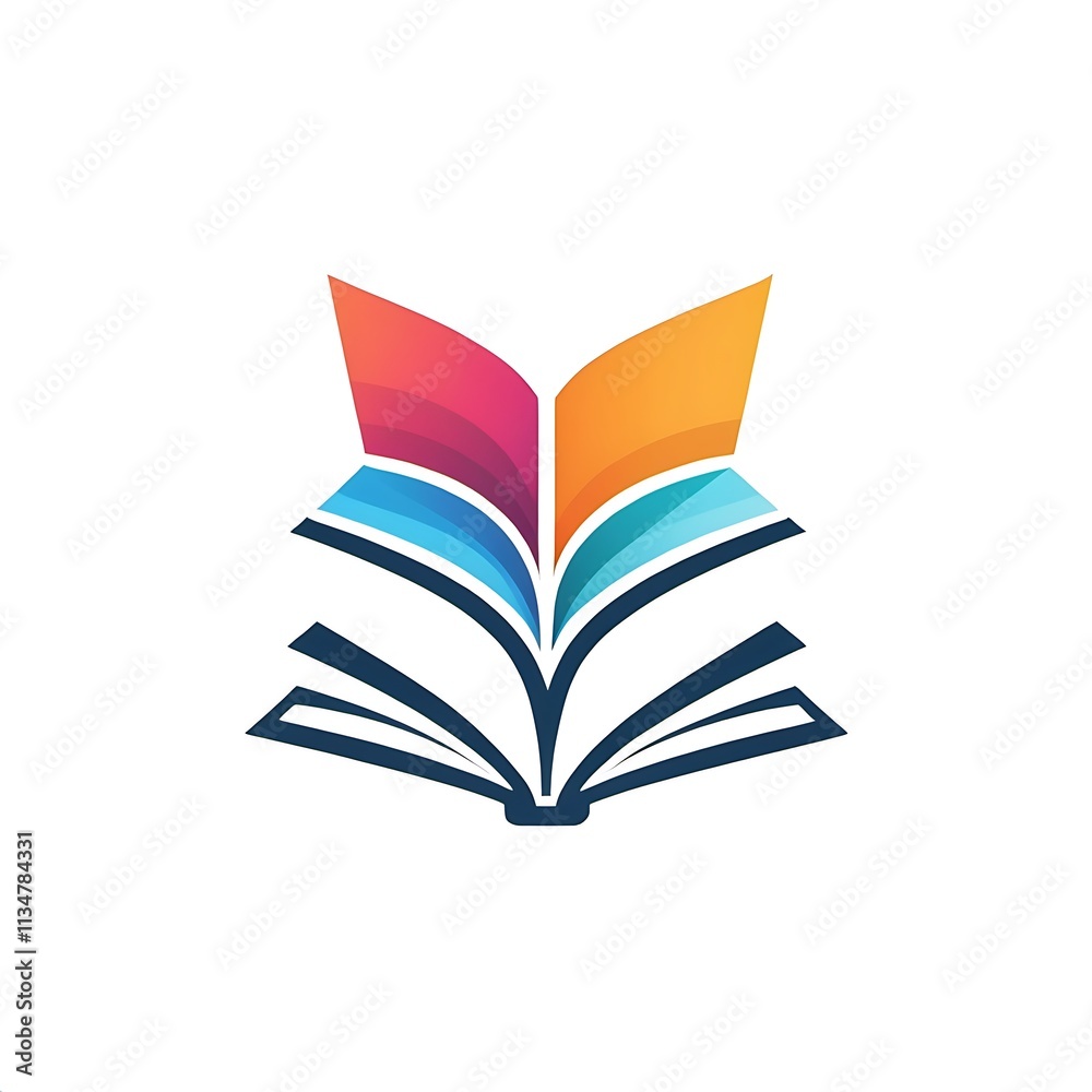 Colorful Open Book Logo Design Colorful Open Book Logo Design