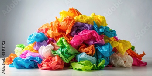 A Pile of Crumpled Tissue Paper in Vibrant Colors, Representing the Joy of Creativity and the Power of Imagination
