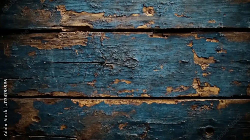 Weathered Blue Wooden Planks with Peeling Paint Weathered Blue Wooden Planks with Peeling Paint