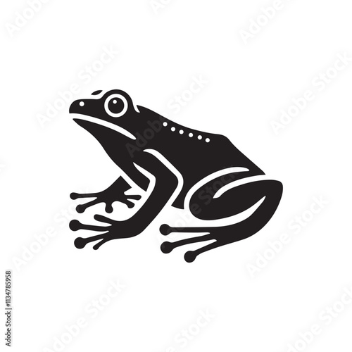 Frog logo. Abstract frog on white background. Bufo Common European Toad