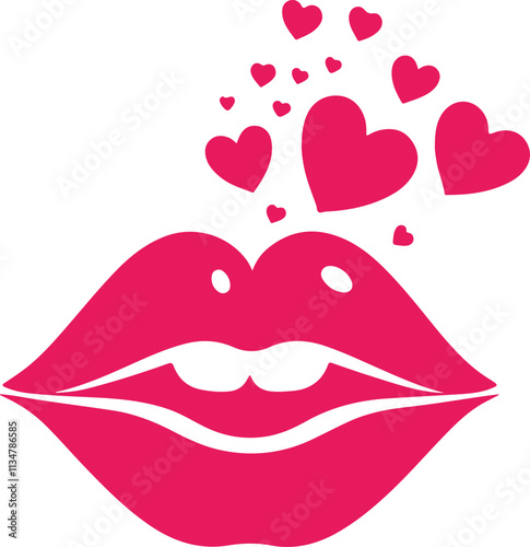 Lips Silhouette Vector illustration Ai Generated