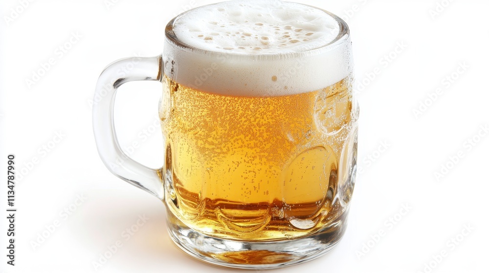 Refreshing Glass of Cold Beer with Foam and Bubbles, Perfect for Social Gatherings, Celebrations, and Relaxing Moments in a Cozy Setting