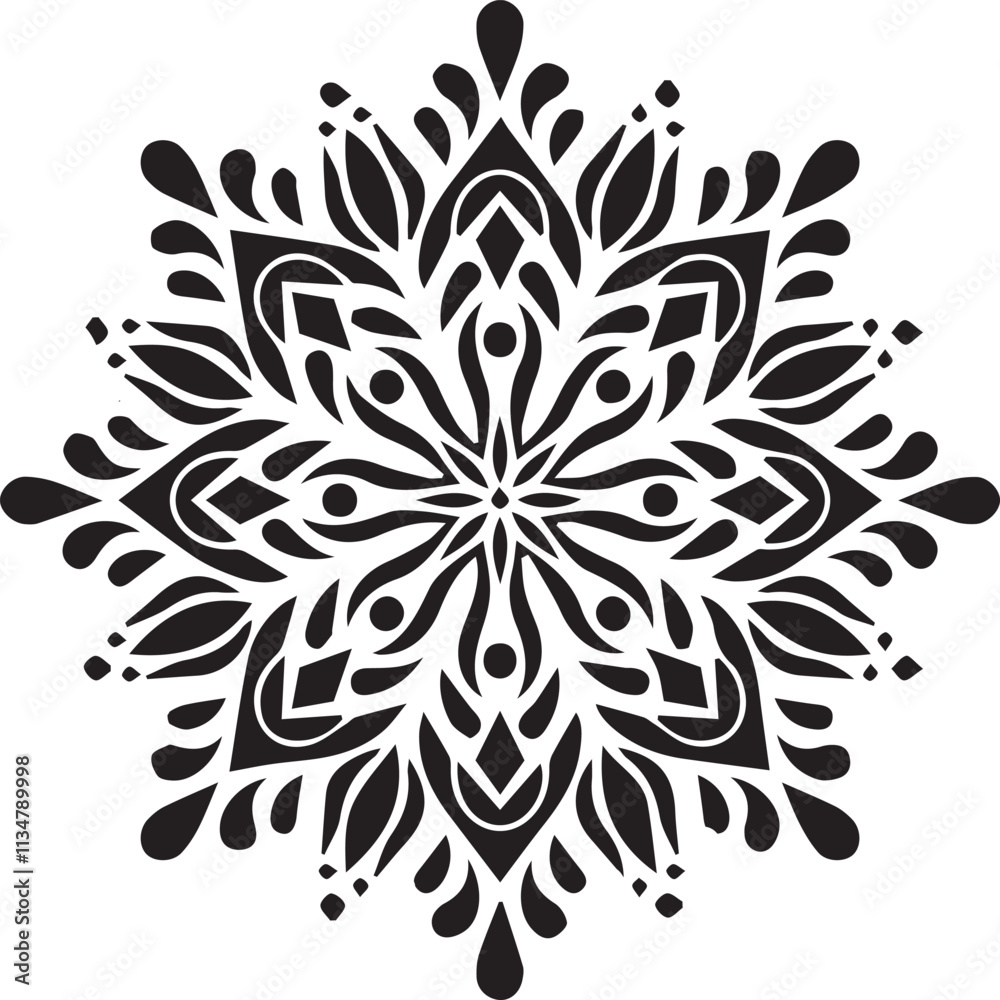 Beautiful flower art and mandala vector design
