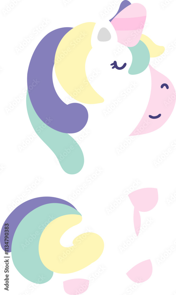 illustration of cute little unicorn.