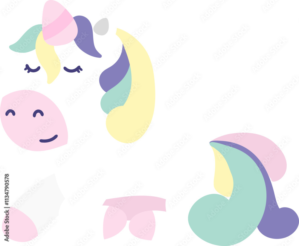 illustration of cute little unicorn. illustration of cute little unicorn.