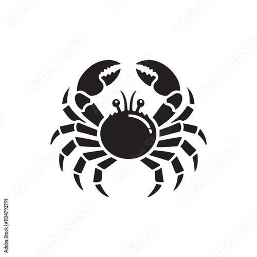 simple crab icon illustration design, crab silhouette symbol photo