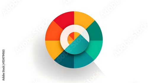 Colorful circular infographic chart with segments and shadow. Free Download Colorful circular infographic chart with segments and shadow. - GFXLoad