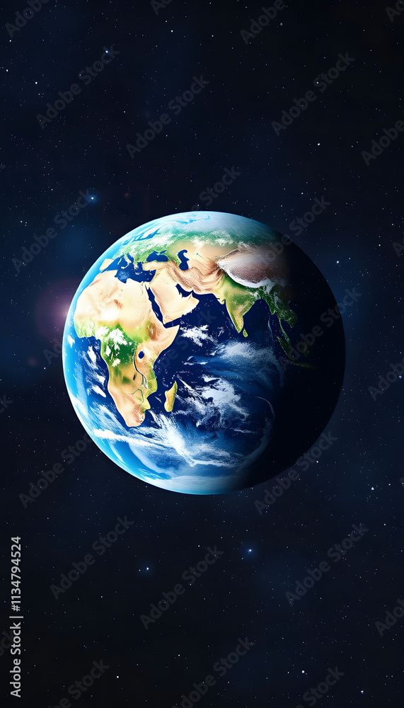 Obraz premium Planet Earth from Space, Africa and Asia View