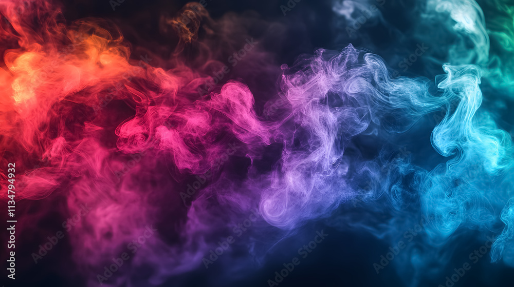 Abstract colorful smoke creates a vibrant visual. Abstract colorful smoke creates a vibrant visual.
