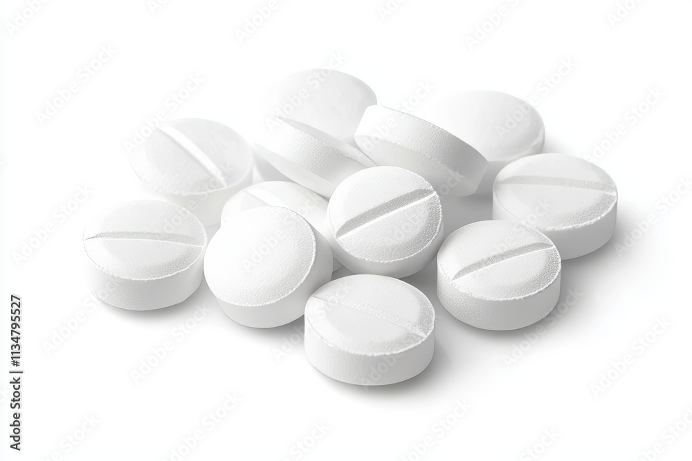Isolated pill on a white background a focused look at medication and its presentation Isolated pill on a white background a focused look at medication and its presentation