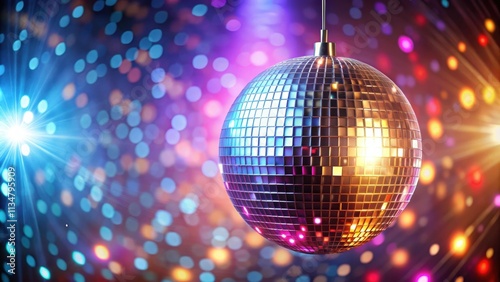 Shiny disco ball hanging from the ceiling at a party , dance, nightclub, celebration, mirror ball, reflection, music, nightlife