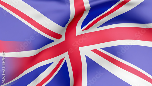 British Flag Waving Texture Fabric Design  photo