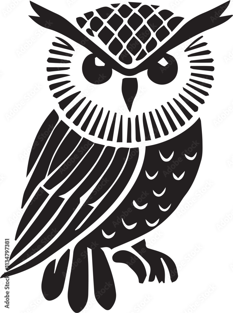 Fototapeta premium Owl silhouette vector EPS