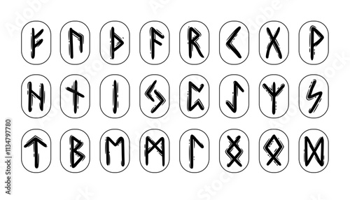 Scandinavian runes in rectangular frames