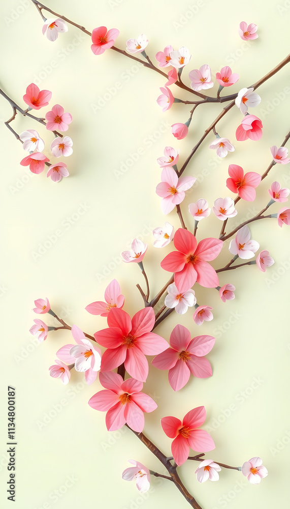 Pink Cherry Blossom Flower Illustration Pink Cherry Blossom Flower Illustration