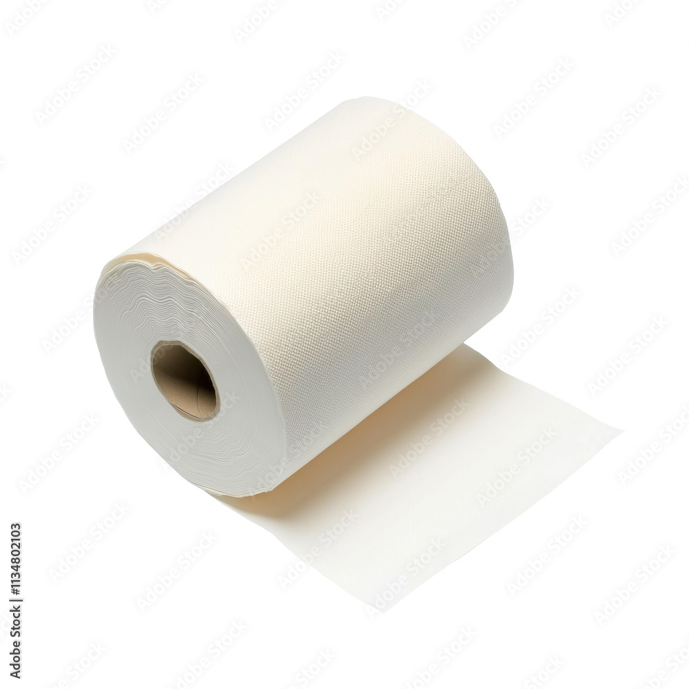 White Paper Roll Unrolling Isolated on PNG Transparent Background White Paper Roll Unrolling Isolated on PNG Transparent Background