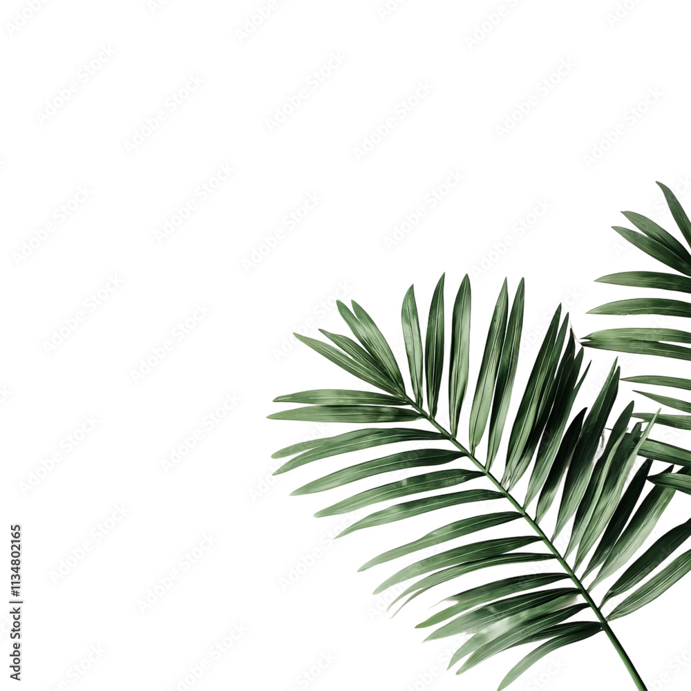 green palm leaf isolated on white background green palm leaf isolated on white background