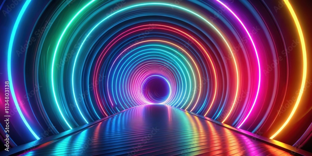 Neon lights creating colorful spiral tunnel effect, neon lights, colorful, spiral, tunnel, vibrant, glowing Neon lights creating colorful spiral tunnel effect, neon lights, colorful, spiral, tunnel, vibrant, glowing