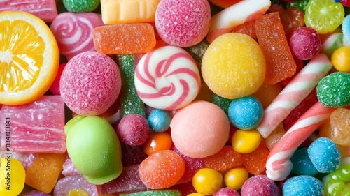 Colorful Gummy Lollipops and Sweets Vibrant Candy Assortment Fun!