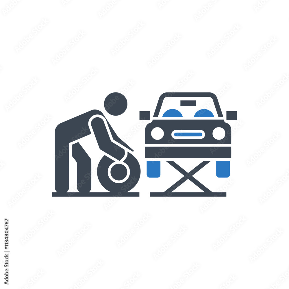 Car Tire Change Icon Car Tire Change Icon