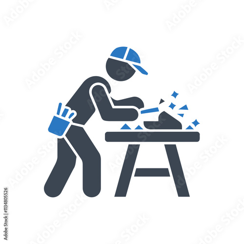 Carpenter Woodworking Table Icon