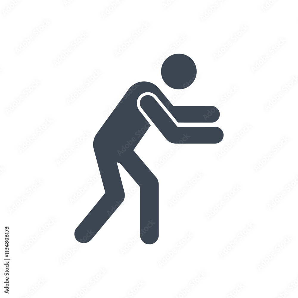 Person Pushing Object Icon Person Pushing Object Icon