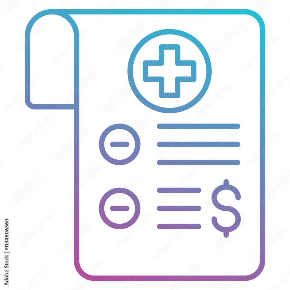 Fototapeta premium hospital bills icon element for design