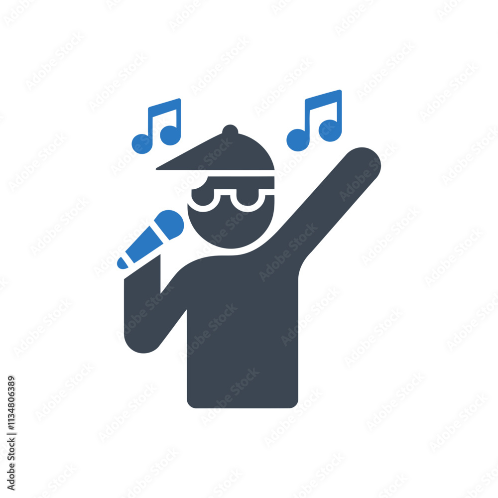 Singer Holding Microphone Icon Singer Holding Microphone Icon