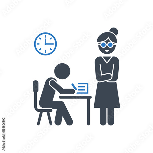 Teacher Observing Student Icon