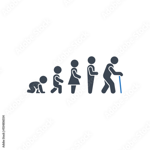 Human Aging Process Icon